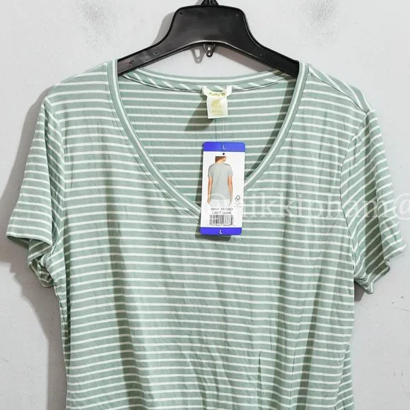 Matty Ladies' V-Neck Tee Shirt Top Short Sleeve Lightweight - Picture 3 of 5